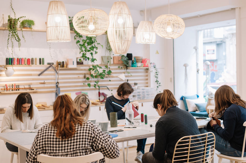 Atelier maroquinerie DIY paris Pigeoncoq