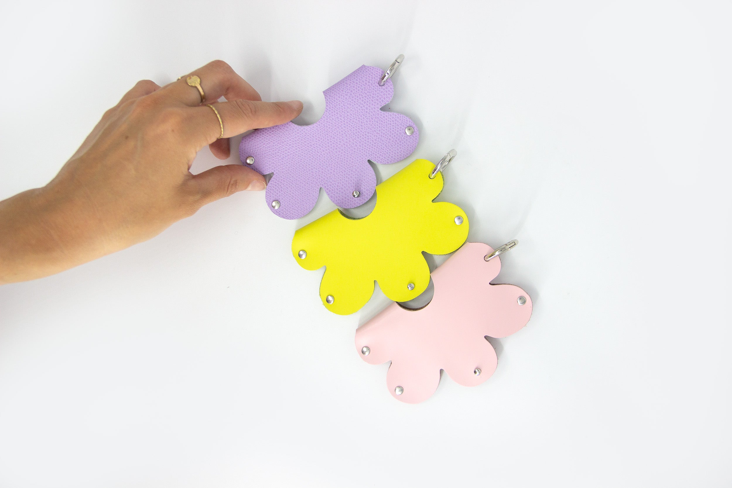 Kit DIY porte-cartes fleur cuir pigeoncoq