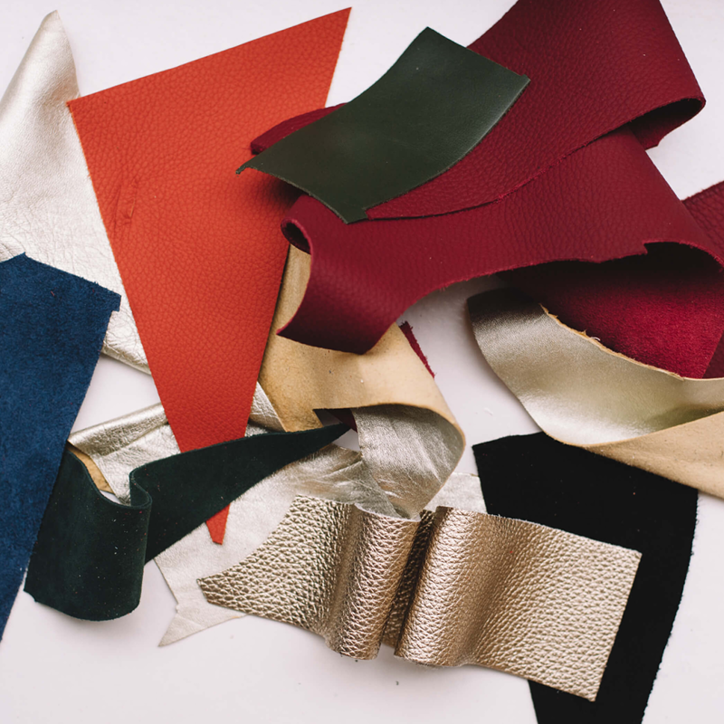 Chutes de cuir upcyclé Pigeoncoq